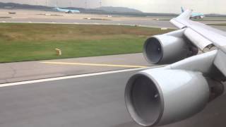 Korean Air B747400 Amazing Engine Sound Incheon Int takeoff [upl. by Drew960]