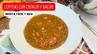 Lentejas con chorizo y bacon [upl. by Eelram]