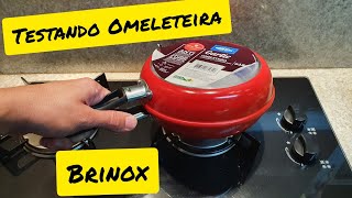 Omeleteira Brinox Garlic 18 cm Testando pela primeira vez [upl. by Dnalhsa]