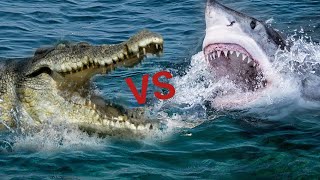 Crocodile vs Shark Showdown Ultimate Battle of the Predators [upl. by Llenreb287]