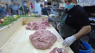 Iraqi food making kebabs from lamb in iraq street food [upl. by Stephenson]