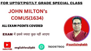 COMUS1634 SUMMARY IN HINDI  BY JOHN MILTON  ALL IMPORTANT FACTS COVERED english [upl. by Aloivaf]