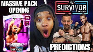 MASSIVE PACK OPENING AND SURVIVOR SERIES PREDICTIONS  WWE 2K23 MYFACTION [upl. by Joyce]