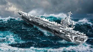 Why MONSTER WAVES Cant Sink US Navys LARGEST Aircraft Carriers During Rough Seas [upl. by Attenat]