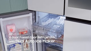 Bespoke 4Door French Door Refrigerator  Dual Auto Ice Maker  Samsung [upl. by Hgielak]