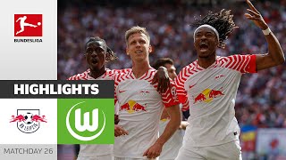 Big Points in CLRace  RB Leipzig  VfL Wolfsburg 30  Highlights  Matchday 29 – Bundesliga [upl. by Bolger]