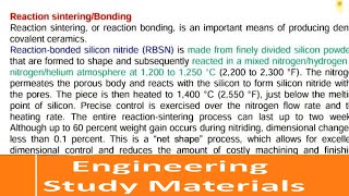 Reaction Bonded Silicon CarbideSilicon Nitride  Manufacturing Process ENGINEERING STUDY MATERIALS [upl. by Ardnaet]