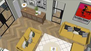 Samantha Wortley Interior Design  Gunjan amp Anurag  OPTION 3 animation [upl. by Aninaj]