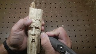 Wizard spirit wood carving Foredom and Dremel [upl. by Karissa]