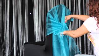 How to make a beautiful Organza Full Hood around a chair cover [upl. by Eralcyram]