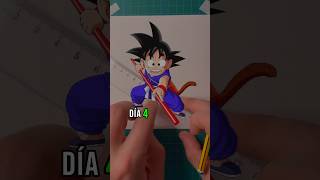 Día cuatro dibujando a Son Goku haciendo una línea por cada 100 seguidores dia4 challenge day4 [upl. by Amerd]