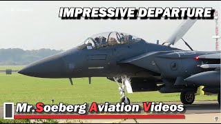 IMPRESSIVE Departure 4x F15E STRIKE EAGLE at Volkel [upl. by Pietra904]