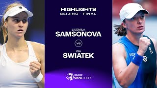 Liudmila Samsonova vs Iga Swiatek  2023 Beijing Final  WTA Match Highlights [upl. by Cynthie]