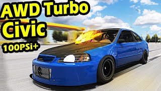 Intense IRL AWD Turbo Civic Build at 100PSI MASSIVE Turbo  Assetto Corsa Driving [upl. by Anaiq]