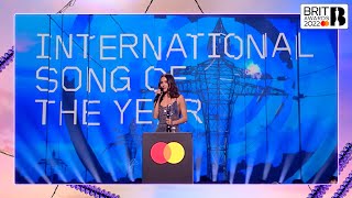 Olivia Rodrigo wins International Song of the Year  The BRIT Awards 2022 [upl. by Scully]