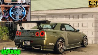 Nissan GTR R34 VSpec  Need For Speed Unbound  Steering Wheel Gameplay POV Thrustmaster T150 [upl. by Coralie]