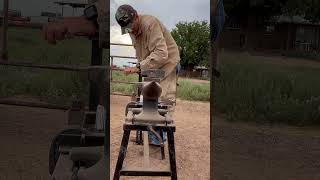 Filing metal burs off and cleaning the horseshoe to be reused mule horse farrier asmr anvil [upl. by Edd]