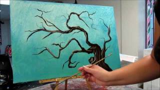 How to paint tree branches  Painting Tutorial [upl. by Aremus]