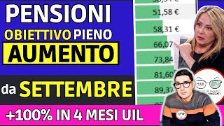 ✅ PENSIONI SETTEMBRE 2023 ➜ OBIETTIVO AUMENTO PIENO TABELLA NETTI UIL INPS⚠️100 in 4 MESI e MINIME [upl. by Ahsercel]