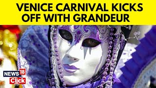 Venice Carnival  Thousands Visit Italy As Venice Carnival 2024 Kicks Off  N18V [upl. by Shushan]