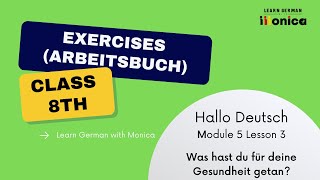 HALLO DEUTSCH  CLASS 8  MODULE 5 LESSON 3  EXERCISES ARBEITSBUCH [upl. by Ydal210]