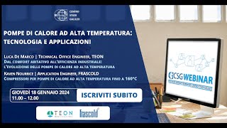 WEBINAR  Pompe di calore ad alta temperatura tecnologia e applicazioni [upl. by Bancroft]