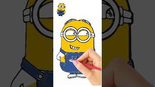 Minions Coloring Sketch Drawing drawing animation bedtimestories minionstory [upl. by Searby]