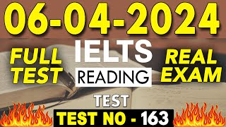 IELTS Reading Test 2024 with Answers  06042024  Test No  163 [upl. by Araccot]