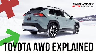 Toyota AWD Explained and Tested 2019 RAV4 Highlander Prius AWD [upl. by Anny]