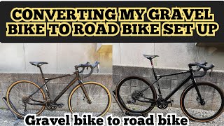 CONVERTING GRAVEL BIKE TO ROAD BIKE SET UP [upl. by Noram891]