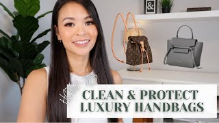 HOW I CLEAN AND PROTECT MY LUXURY HANDBAGS  Irene Simply [upl. by Milissent670]