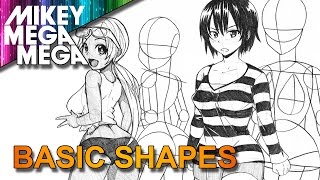 How To Draw Sexy Anime Girls From Basic Shapes  REAL TIME TUTORIAL  MIKEY MEGA MEGA [upl. by Ainaled]