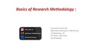 Basics of Research Methodology by Dr Ravula Sai Prashanth [upl. by Edy]