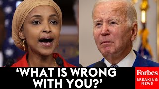 JUST IN Ilhan Omar Castigates Biden Democrats While Calling For Gaza Ceasefire [upl. by Essiralc349]