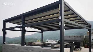 Outdoor Patio Roof Electric Adjustable Awning Project！丨AlunoTec AWNING SHOWCASE 21 [upl. by Vaios621]