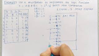 Implementation of Boolean Function using Multiplexer  Example 1  Digital Electronics [upl. by Ardiedal]