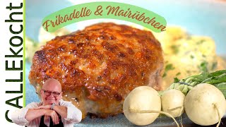 Butter Frikadelle in der Pfanne mit Mairübchen – Omas Rezept [upl. by Streetman]