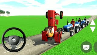 Indian tractor driving 3D game cartoon video  tranding tractor cartoon gaming [upl. by Gabriela]