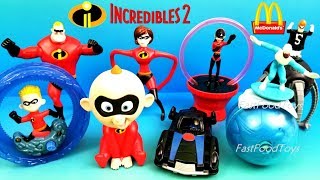 2018 McDONALDS INCREDIBLES 2 MOVIE HAPPY MEAL TOYS DISNEY PIXAR THE INCREDIBLES FULL SET 8 2004 USA [upl. by Ahsillek586]