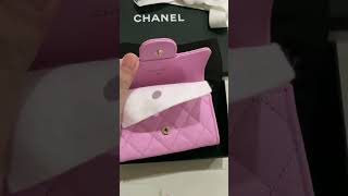 Chanel Classic Card Holder 💕so cute 💕chanel chanelhaul cardholder pink unboxing [upl. by Hatcher]