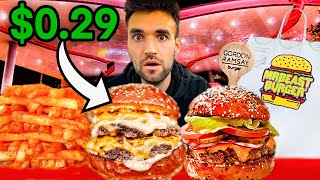 LIVING on WORLD’S BEST BURGERS for 24 HOURS Gordon Ramsay MrBeast Burger amp MORE [upl. by Orianna]