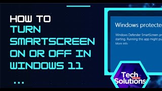 How to Enable or Disable Windows Defender SmartScreen Windows 11 [upl. by Hibbs]