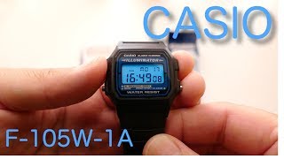 CASIO F105W1A スタンダード デジタル 腕時計 チプカシ [upl. by Selry]