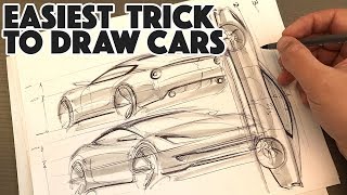 How to draw ANY car in 3 simple steps  TRY THIS [upl. by Litnahc489]