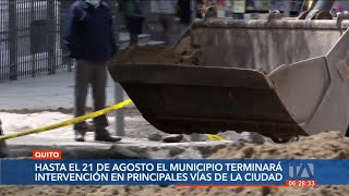 El Municipio de Quito tiene previsto terminar trabajos viales debido al inicio de clases [upl. by Euqinay122]