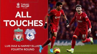 ALL TOUCHES  Luis Diaz amp Harvey Elliott vs Cardiff City  Fourth Round  Emirates FA Cup [upl. by Gnohc]