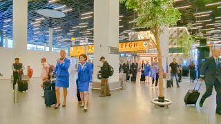 Walking Tour Schiphol airport Amsterdam Netherlands [upl. by Enomyar]