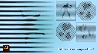 Halftone Lines Effect In Illustrator  Hologram Effect [upl. by Avla]