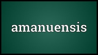 Amanuensis Meaning [upl. by Cocke43]