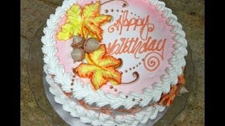 Cake decorating  Fall Leaves Design [upl. by Burkley]